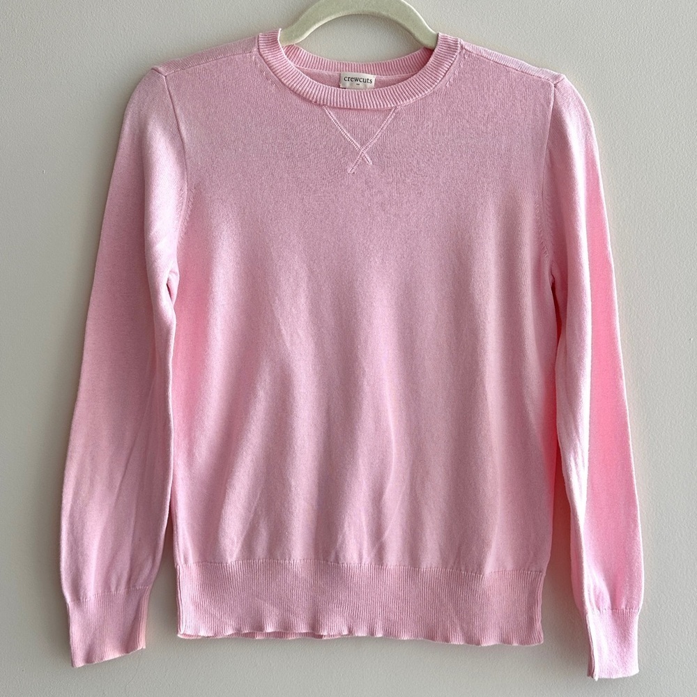 J. Crew Kid’s Crewcuts Classic Crewneck, Light Pink, Size L (10-11)